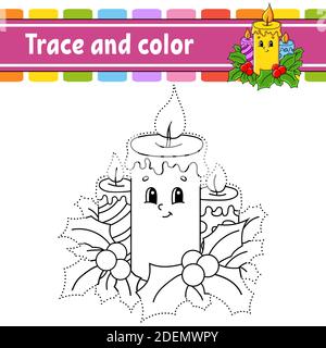 Punto a punto punto a punto gioco. Tracciare una linea. Per i bambini. Foglio di lavoro attività. Libro da colorare. Con risposta. Personaggio cartoon. Illustrazione vettoriale. Natale t Illustrazione Vettoriale
