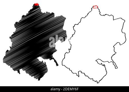 Provincia di Sudurpashchim (Repubblica Democratica Federale del Nepal, divisioni amministrative) mappa illustrazione vettoriale, abbozzare Provincia No.7 mappa Illustrazione Vettoriale