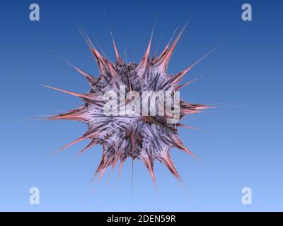 Immagine astratta di una cellula virale, macro, closeup. rendering 3d Foto Stock