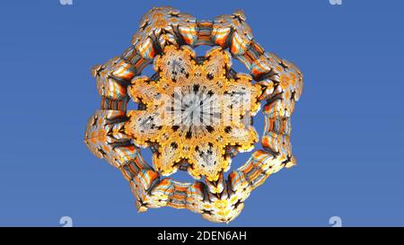 Mandala indù buddista a forma di ornamento rotondo. illustrazione 3d Foto Stock