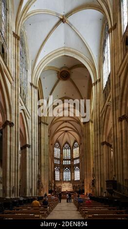 Foto interna della cattedrale di San Pietro, Ratisbona, Baviera, Germania Foto Stock
