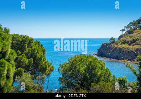 Le Site Classé de l'Anse de Paulilles, Occitanie, Francia. Foto Stock