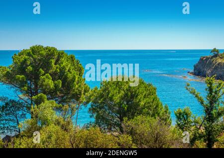 Le Site Classé de l'Anse de Paulilles, Occitanie, Francia. Foto Stock