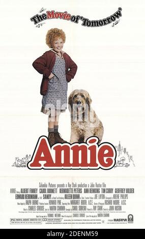 ANNIE Poster per la produzione di 1982 Columbia Pictures con Aileen Quinn Foto Stock