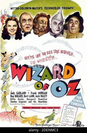 Poster DEL WIZARD OF OZ per la pellicola 1939 MGM Foto Stock