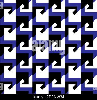 Modello geometrico senza giunture industriale. Struttura architettonica moderna con forme quadrate in bianco e nero. Lo sfondo di colore blu scuro è facile da Illustrazione Vettoriale