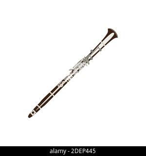 Clarinetto classico, illustrazione piatta vettoriale Illustrazione Vettoriale