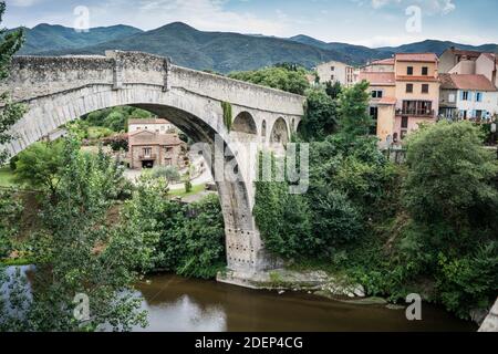 Pont du Diable, Ceret, Francia, Europa. Foto Stock