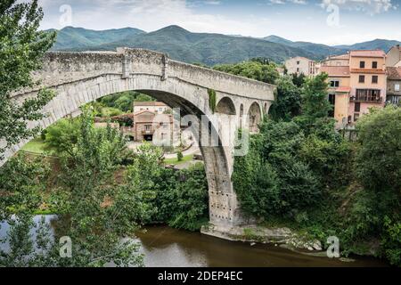 Pont du Diable, Ceret, Francia, Europa. Foto Stock