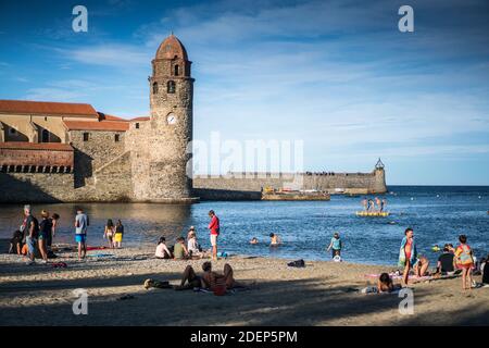 Porto di Collioure, Francia, Europa. Foto Stock