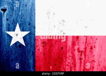 Bandiera dello stato del Texas in texture astratte grunge. Foto Stock