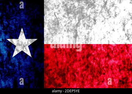 Bandiera dello stato del Texas in texture astratte grunge. Foto Stock