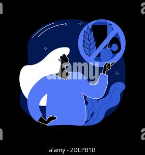 Illustrazione vettoriale del concetto astratto di allergia alimentare. Illustrazione Vettoriale