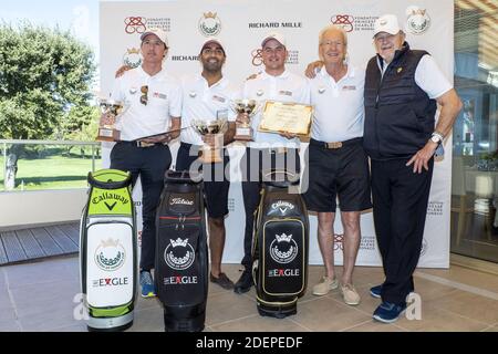 Almani Faiyaz, Herman Loubser, David Tanner, ospite e Michael Kenneth Wittstock partecipano alla Coppa Principessa Charlene di Monaco al Golf Club Monte-Carlo il 03 ottobre 2019 a la Turbie, Francia. Foto di Arnold Jerocki/ABACAPRESS Foto Stock