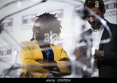 Daniele Obono durante una conferenza stampa all'Assemblea Nazionale di Parigi, il 7 ottobre 2019. Foto di Eliot Blondt/ABACAPRESS.COM Foto Stock