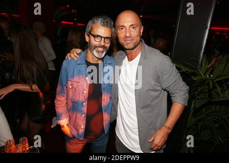 Dominique Armand et Christophe Dugarry lors de la soiree d'Inauguration du Roxie Club, a Paris, France, le 10 ottobre 2019. Foto di Jerome Domine/ABACAPRESS.COM Foto Stock