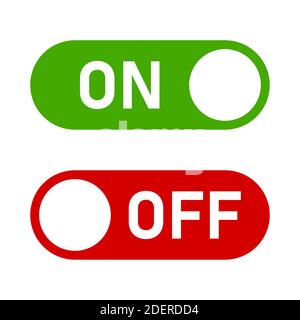 Icona del pulsante di accensione/spegnimento impostata. Immagine vettoriale. Illustrazione Vettoriale