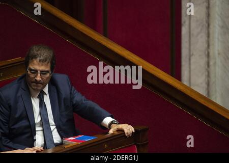 Leader del partito francese di sinistra Les Republicains (LR) e membro del parlamento Christian Jacob gesti durante una sessione di interrogazioni al governo all'Assemblea nazionale francese a Parigi, il 5 novembre 2019. Foto di Eliot Blondt/ABACAPRESS.COM Foto Stock