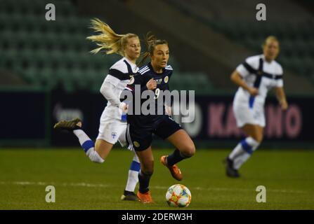 Easter Road Stadium.Edinburgh. Scozia, Regno Unito. 1 dicembre 20. Qualificatore Scozia / Finlandia Caroline Weir Scotland Easter Road Stadium.Edinburgh. Scotland.UK 28 novembre-20 Betfred Cup match. Hibernian vs Dundee. Hibs vs Dundee. Credit: eric mcowat/Alamy Live News Foto Stock