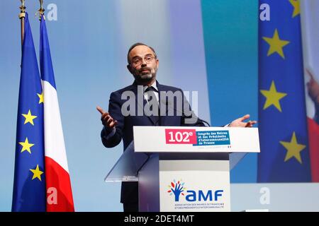 Edouard Philippe Premier Ministre durante il 102° Congresso dell'AMF (associazione dei sindaci francesi) a Parigi, Francia, il 21 novembre 2019. Foto di Jean-Bernard Vernier/JBV News/ABACAPRESS.COM Foto Stock