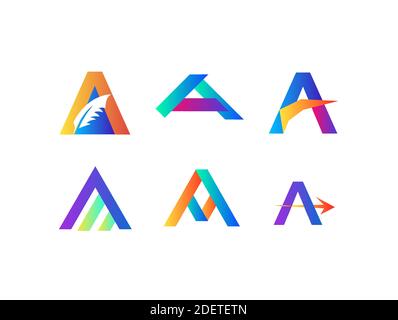 Lettera A modello vettoriale di progettazione del logo astratto. Adatto a vari progetti, presentazioni e aziende Illustrazione Vettoriale