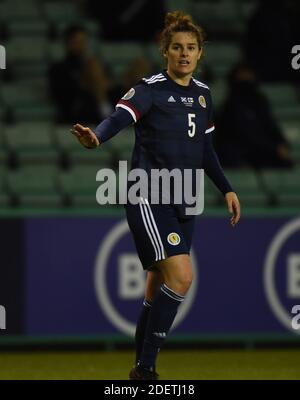 Easter Road Stadium.Edinburgh. Scozia, Regno Unito. 1 dicembre 20. Qualificatore Scozia / Finlandia Jennifer Beattie Scotland Easter Road Stadium.Edinburgh. Scotland.UK 28 novembre-20 Betfred Cup match. Hibernian vs Dundee. Hibs vs Dundee. Credit: eric mcowat/Alamy Live News Foto Stock