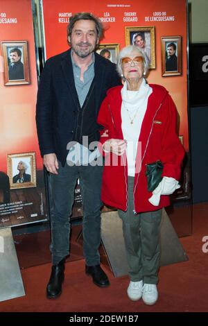 Louis-do de Lenchesaing e Brigitte Auber arrivano alla prima del film 'la Sainte Famille' all'UGC Les Halles di Parigi, Francia, il 19 dicembre 2019. Foto di Nasser Berzane/ABACAPRESS.COM Foto Stock