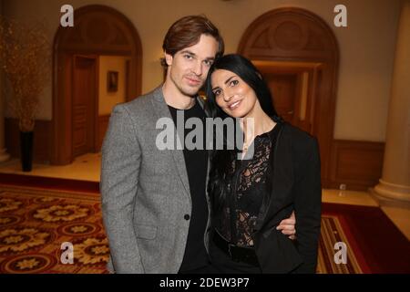 Sylvie Ortega Munos et son compagnon Thibault Perez lors de la Soirée de lancement du livre 'Power Attitude' a Paris, France, le 16 janvier 2020. Foto di Jerome Domine/ABACAPRESS.COM Foto Stock