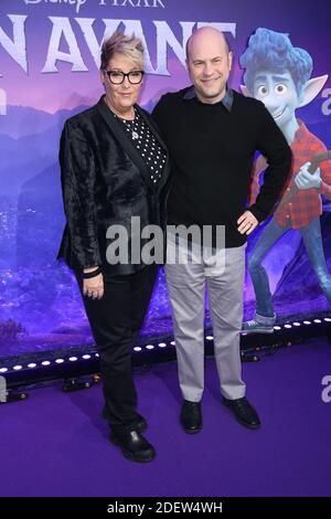 Kori Rae e Dan Scanlon partecipano alla prima di 'en Avant' tenutasi all'UGC Normandie di Parigi, Francia, il 26 febbraio 2020. Foto di Jerome DomineABACAPRESS.COM Foto Stock