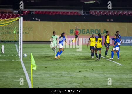 San Paolo, San Paolo, Brasile. 1 dicembre 2020. (SPO) il Brasile sconfigge l'Ecuador 8-0 in una partita di calcio femminile amichevole . 1 dicembre 2020, Sao Paulo, Brasile: Amichevole gioco di calcio femminile tra il Brasile e l'Ecuador allo stadio Morumbi a San Paolo in mezzo a Covid-19 pandemia. Il Brasile ha vinto il gioco 8-0.Credit: LECO Viana /Thenews2 Credit: LECO Viana/TheNEWS2/ZUMA Wire/Alamy Live News Foto Stock