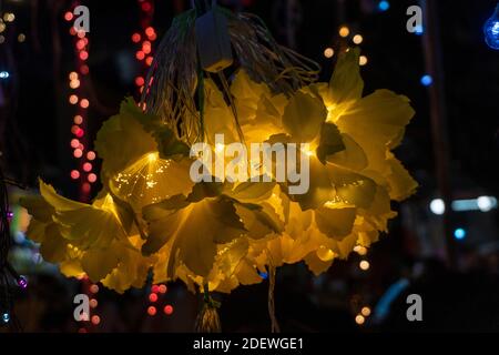 Mumbai India 14 novembre 2020 Vendere Diwali decorativo Fancy LED Lampade a corda multicolore lampade seriali in malad mercato Mumbai Foto Stock