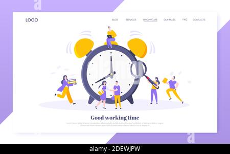 Buon tempo di lavoro o efficace concetto di business di gestione del tempo. Illustrazione Vettoriale