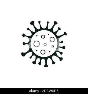 Icona di Coronavirus covid 19 semplice. Illustrazione vettoriale dei progetti. Illustrazione Vettoriale