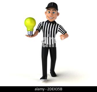 Divertente illustrazione 3D di un arbitro americano Foto Stock