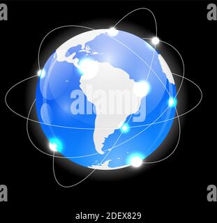 Illustrazione dell'icona del globo Foto Stock