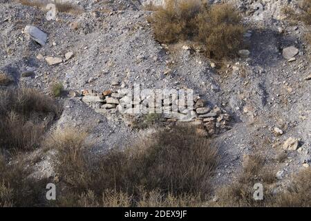 Percorsi per escursioni a piedi e in mountain bike nella Valle dell'Almanzora, Almeria Spagna Foto Stock