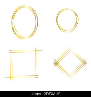 Geometric Polygonal Frames - Set di 4 frames trendy con spazio di copia Illustrazione Vettoriale