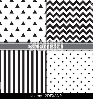 I motivi senza giunture sono in bianco e nero Illustrazione Vettoriale