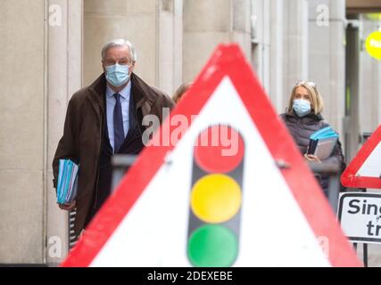 Londra, Regno Unito. 2 dicembre 2020. Michel Barnier, capo negoziatore dell'UE, a Westminster per i colloqui con Sir David Frost. Credit: Mark Thomas/Alamy Live News Foto Stock