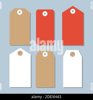 Set di etichette regalo di Natale vintage. Etichette vuote semplici pronte per la stampa. Illustrazione Vettoriale