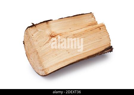 Studio di legna tagliata a pezzetti tagliata contro un bianco Sfondo - John Gollop Foto Stock