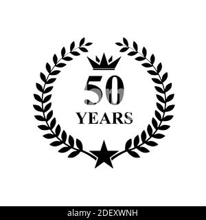 50 anni anniversario, lussuoso logo Golden Foto Stock