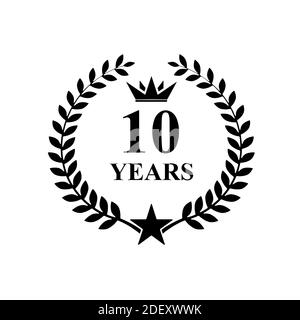 10 anni anniversario, lussuoso logo Golden Foto Stock