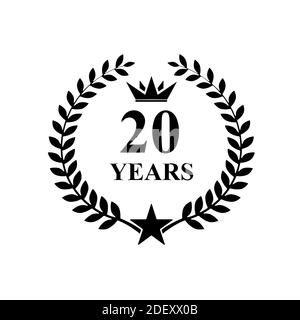 20 anni anniversario, lussuoso logo Golden Foto Stock