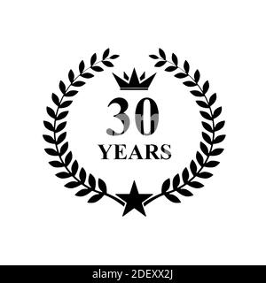 30 anni anniversario, lussuoso logo Golden Foto Stock