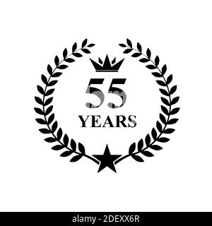 55 anni anniversario, lussuoso logo Golden Foto Stock