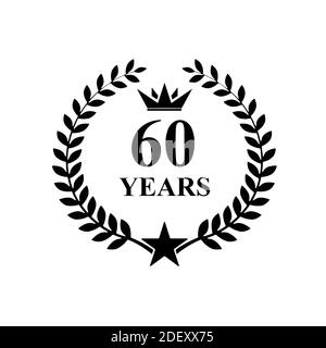 60 years old anniversary , luxurious logo Golden Stock Photo