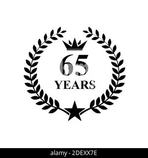 65 anni anniversario, lussuoso logo Golden Foto Stock