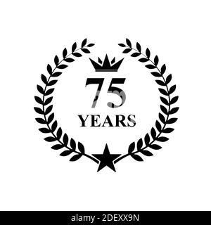 75 anni anniversario, lussuoso logo Golden Foto Stock