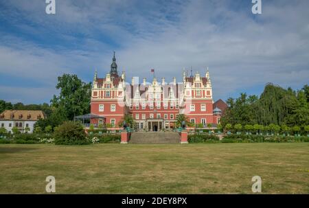 Neues Schloß, Bad Muskau, Sachsen, Deutschland Foto Stock